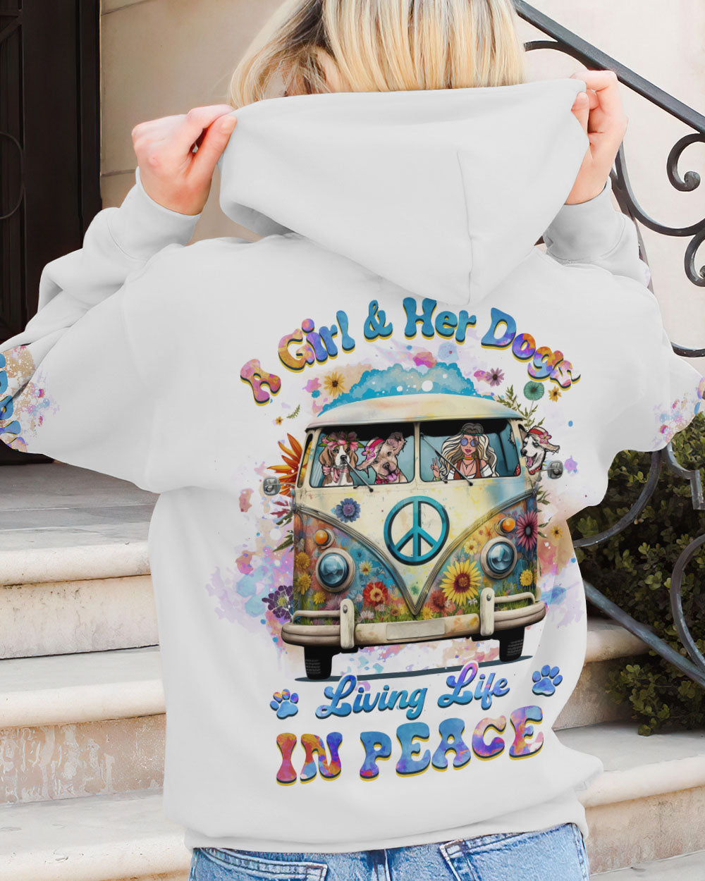 A GIRL AND HER DOG HIPPIE LIFE ALL OVER PRINT - YHHG0702232