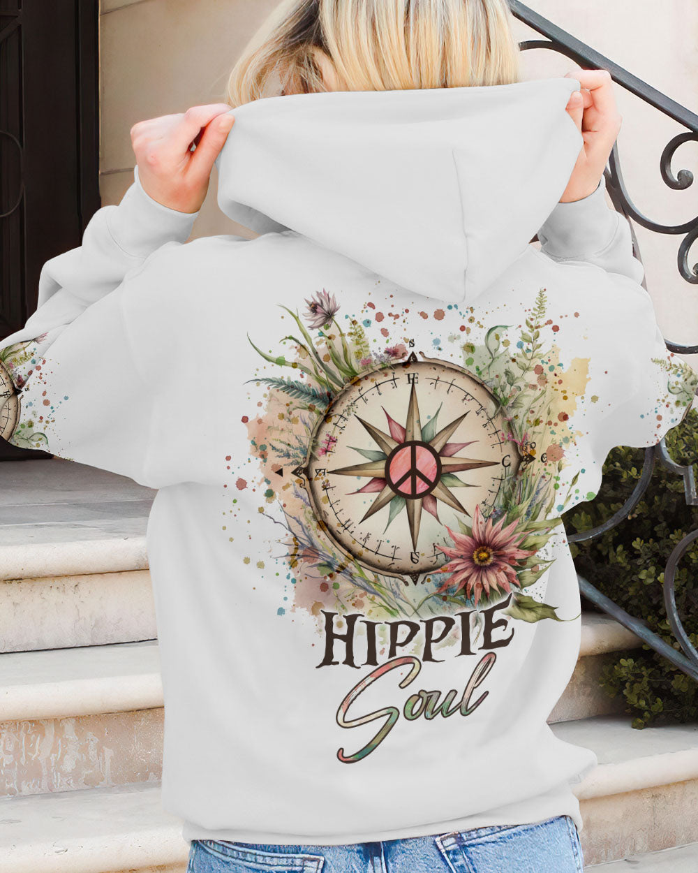 HIPPIE SOUL FLOWER COMPASS ALL OVER PRINT - YHLN2302231