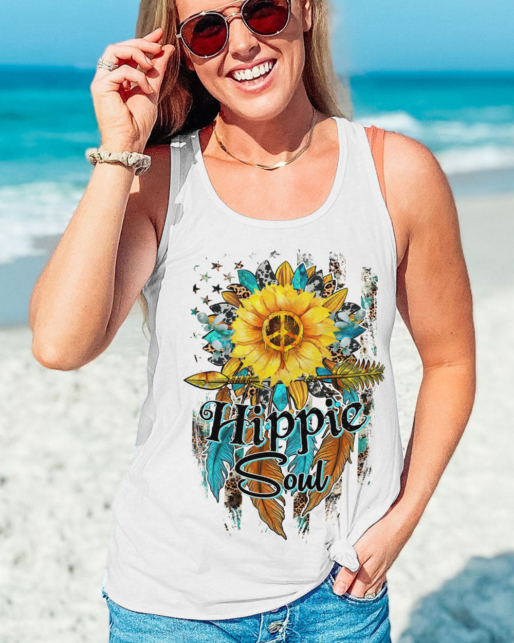 HIPPIE SOUL SUNFLOWER ARROW ALL OVER PRINT - TYTM2202232