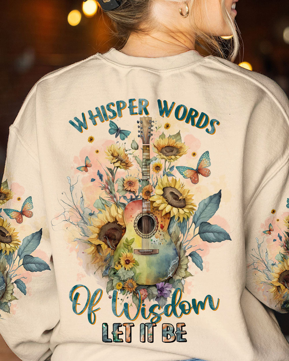 WHISPER WORDS OF WISDOM SUNFLOWER GUITAR ALL OVER PRINT - TLTR0403232