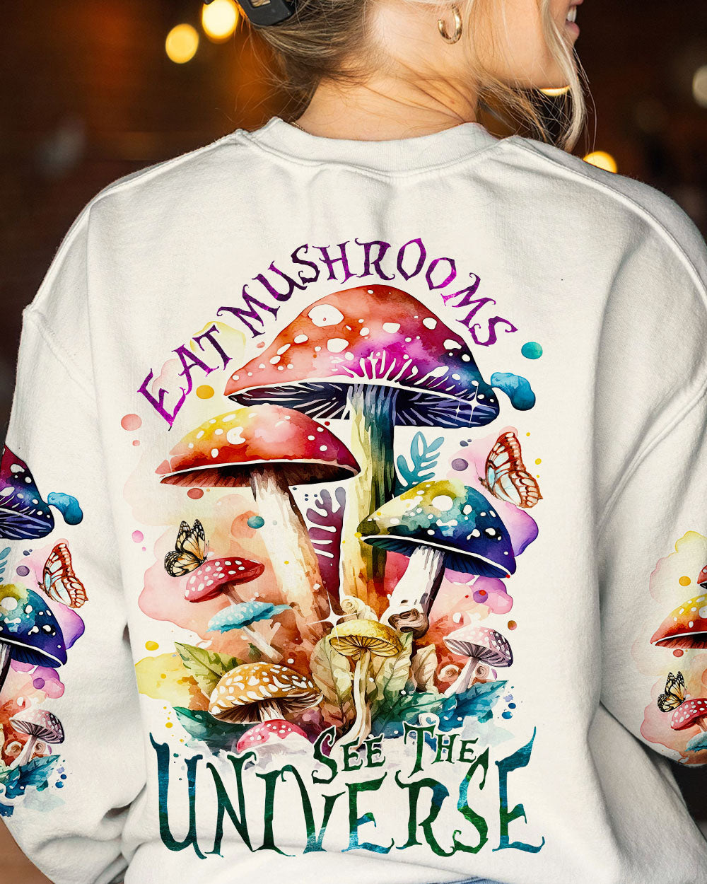 EAT MUSHROOMS SEE THE UNIVERSE ALL OVER PRINT - TA0902232