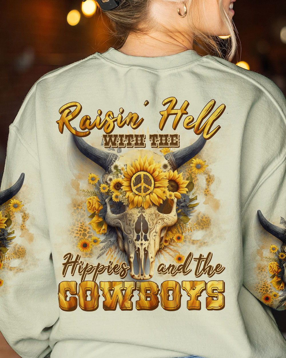RAISING HELL WITH THE HIPPIES AND THE COWBOYS ALL OVER PRINT - TYTM1502231