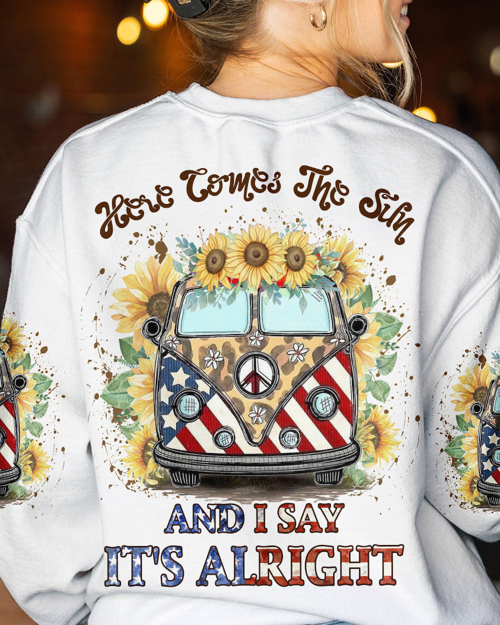 HERE COMES THE SUN LEOPARD SUNFLOWER ALL OVER PRINT - YHLN1402232