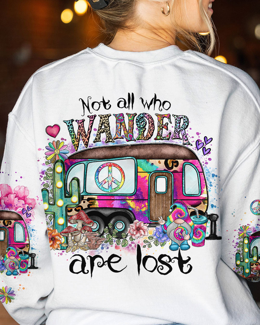 NOT ALL WHO WANDER ARE LOST VAN TIE DYE ALL OVER PRINT - TL0402233