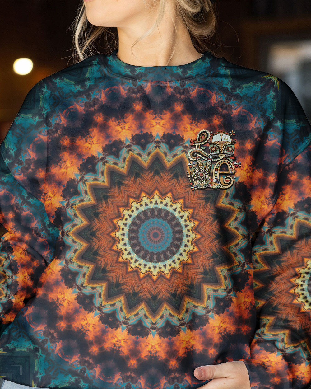 HIPPIE PEACE LOVE MANDALA TIE DYE ALL OVER PRINT - TY1702232