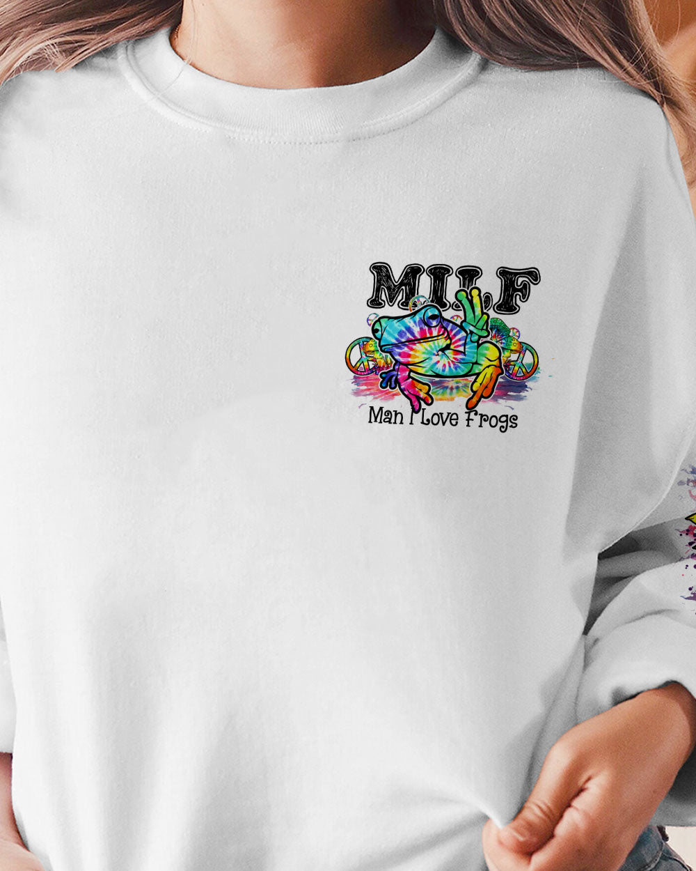 I LOVE FROGS SUNFLOWER TIE DYE ALL OVER PRINT - TY2402238