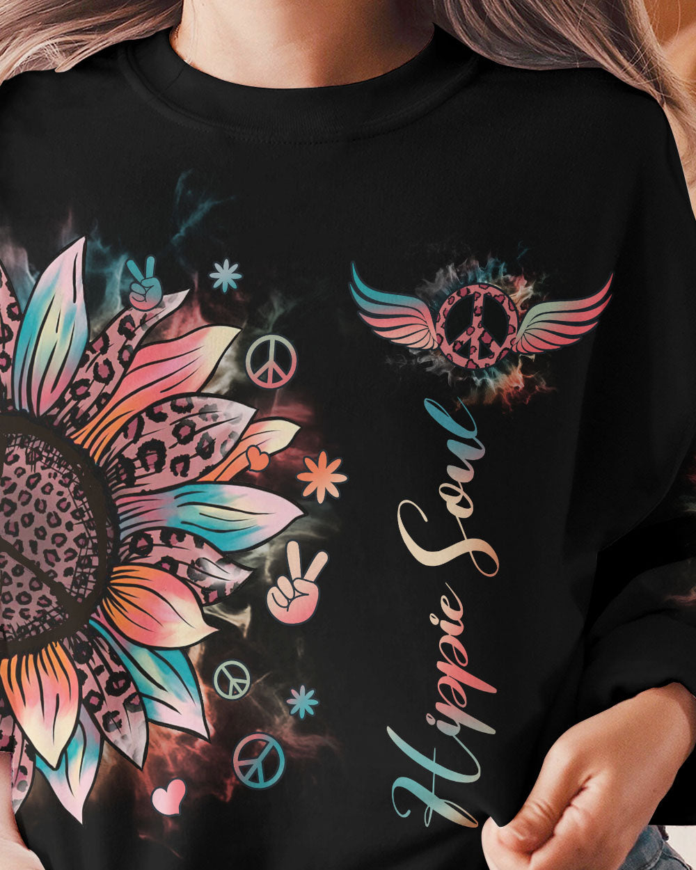LEOPARD SUNFLOWER HIPPIE SOUL ALL OVER PRINT - YHHG1302231