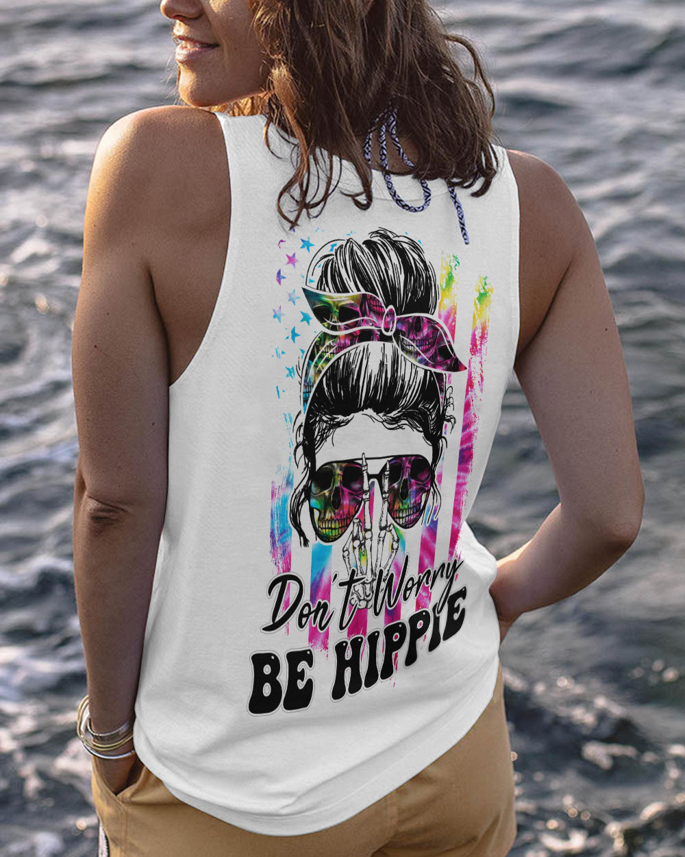 DON'T WORRY BE HIPPIE TIE DYE ALL OVER PRINT - TA0802231