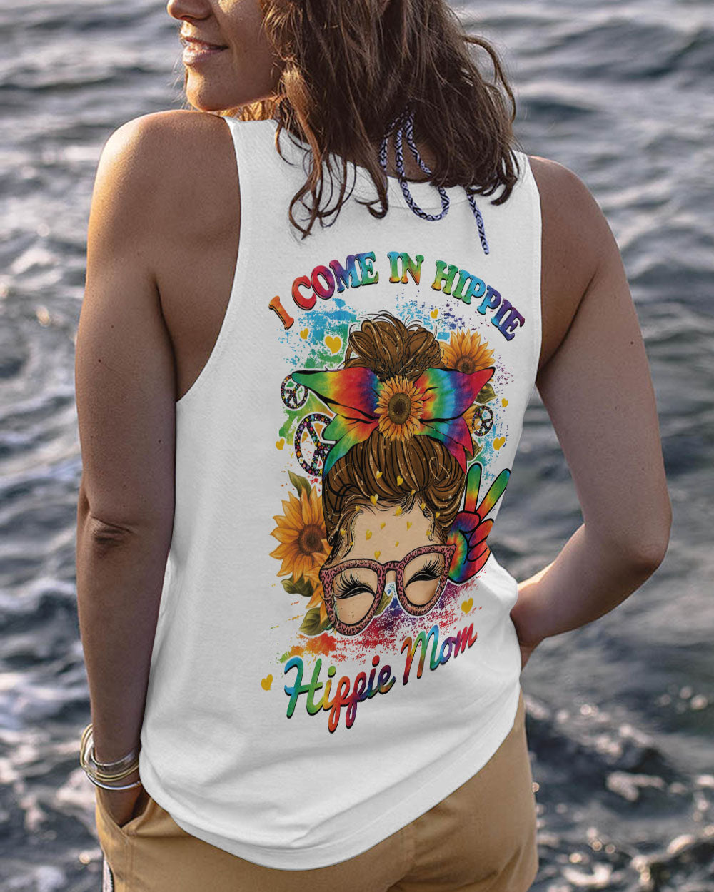 I COME IN HIPPIE MESSY BUN HIPPIE MOM ALL OVER PRINT - YHHG0702233