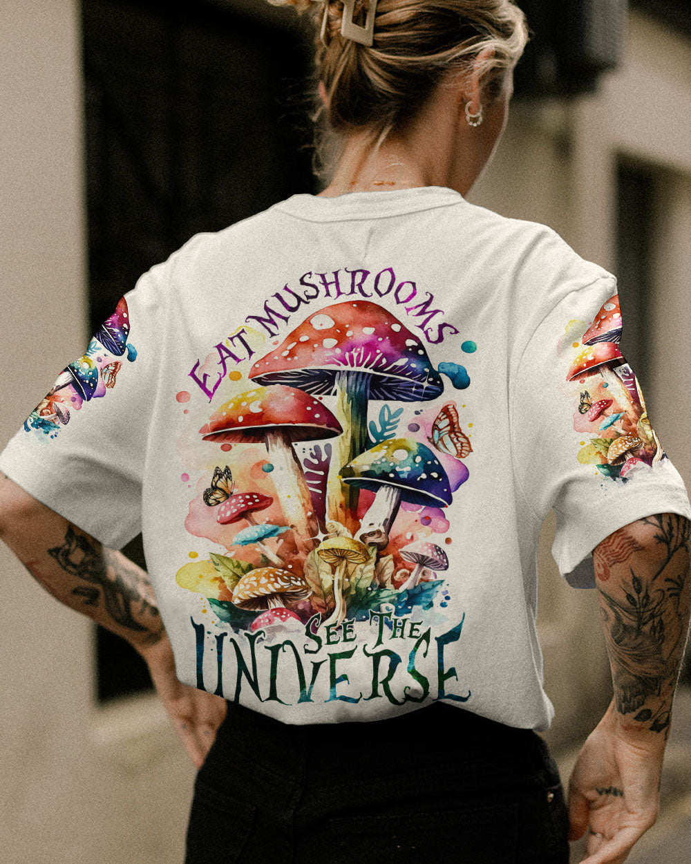 EAT MUSHROOMS SEE THE UNIVERSE ALL OVER PRINT - TA0902232