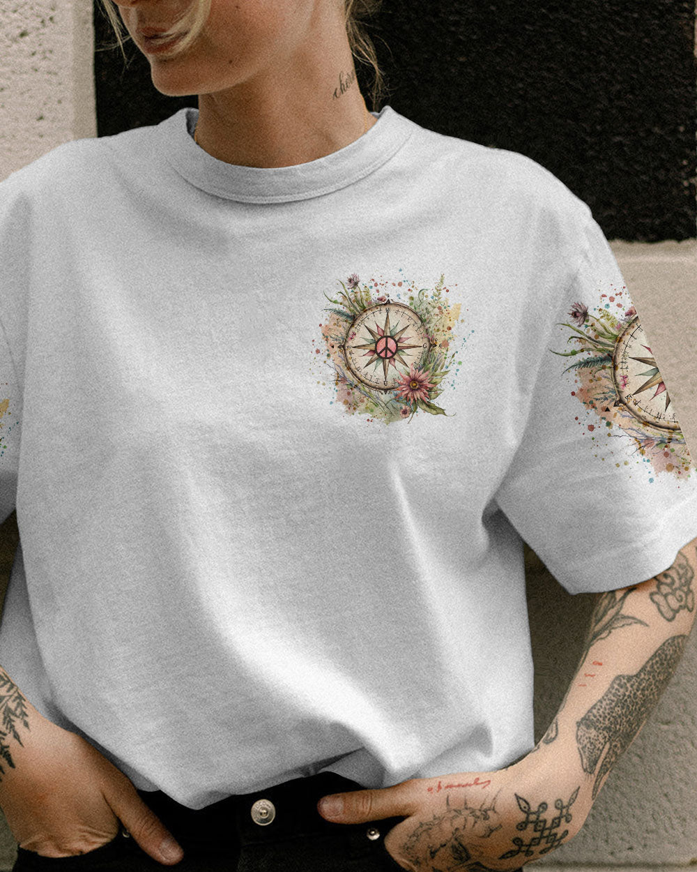 HIPPIE SOUL FLOWER COMPASS ALL OVER PRINT - YHLN2302231