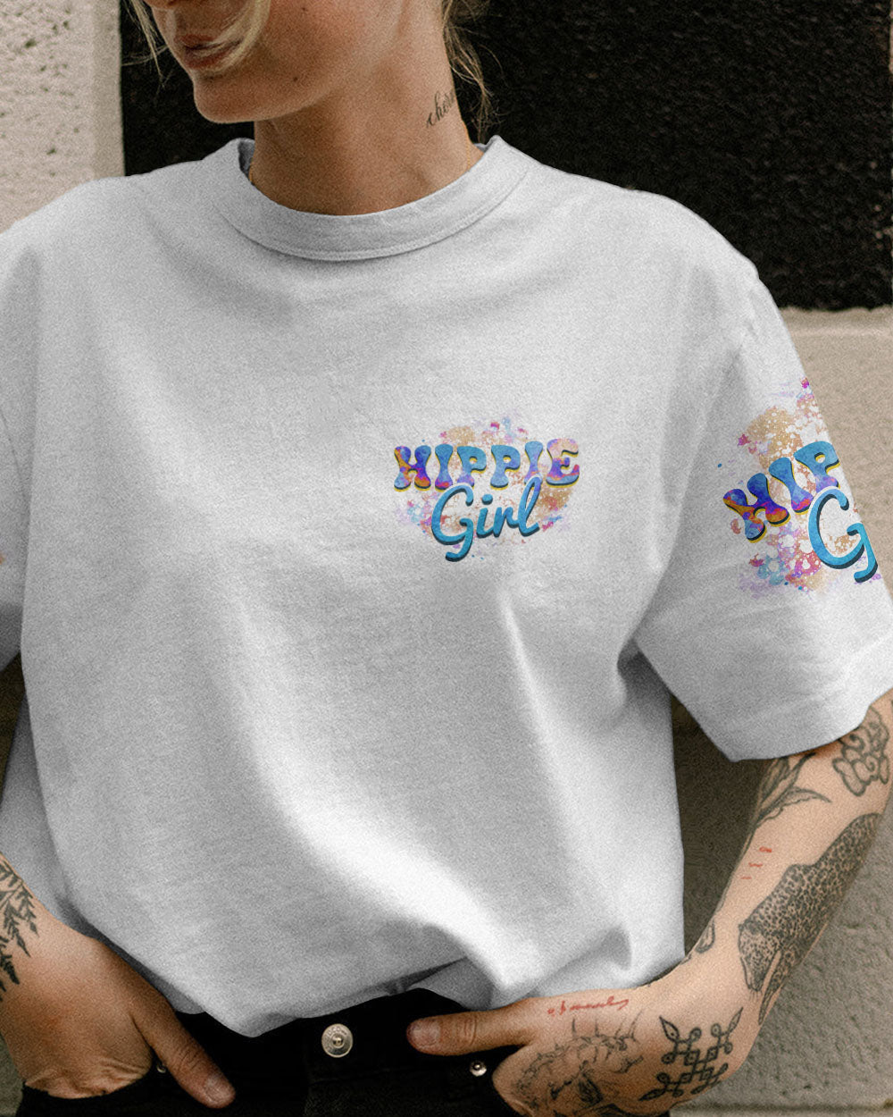 A GIRL AND HER DOG HIPPIE LIFE ALL OVER PRINT - YHHG0702232
