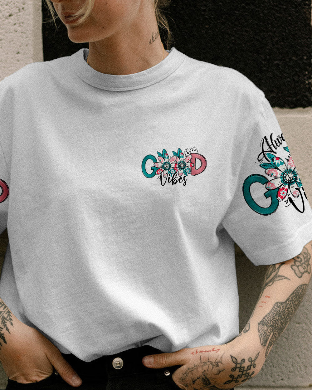 ALWAYS GOOD VIBES HIPPIE GIRL ALL OVER PRINT - TY0802231