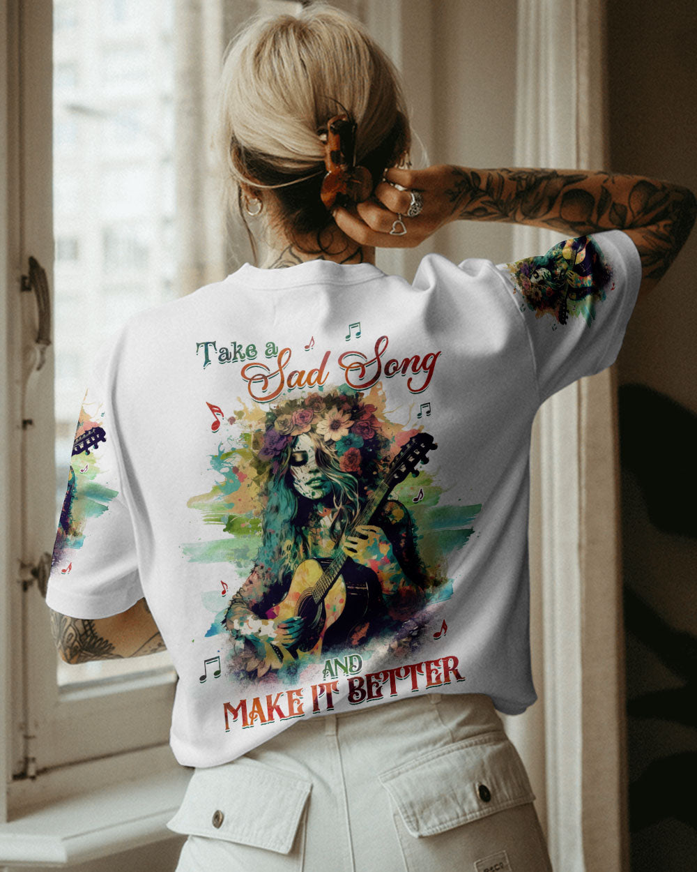 TAKE A SAD SONG AND MAKE IT BETTER HIPPIE GIRL ALL OVER PRINT - YHHG0802232