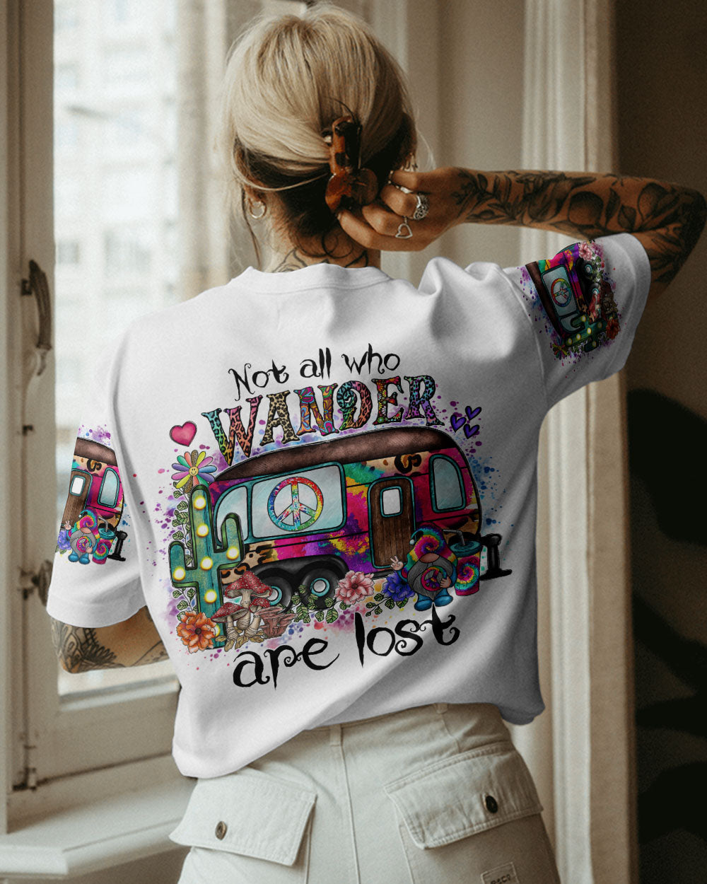 NOT ALL WHO WANDER ARE LOST VAN TIE DYE ALL OVER PRINT - TL0402233