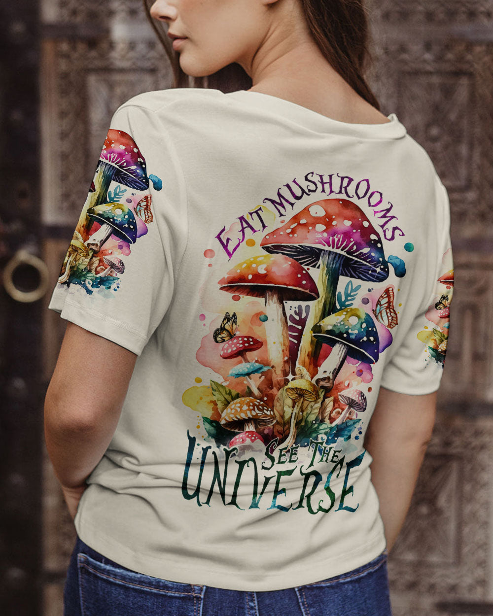 EAT MUSHROOMS SEE THE UNIVERSE ALL OVER PRINT - TA0902232