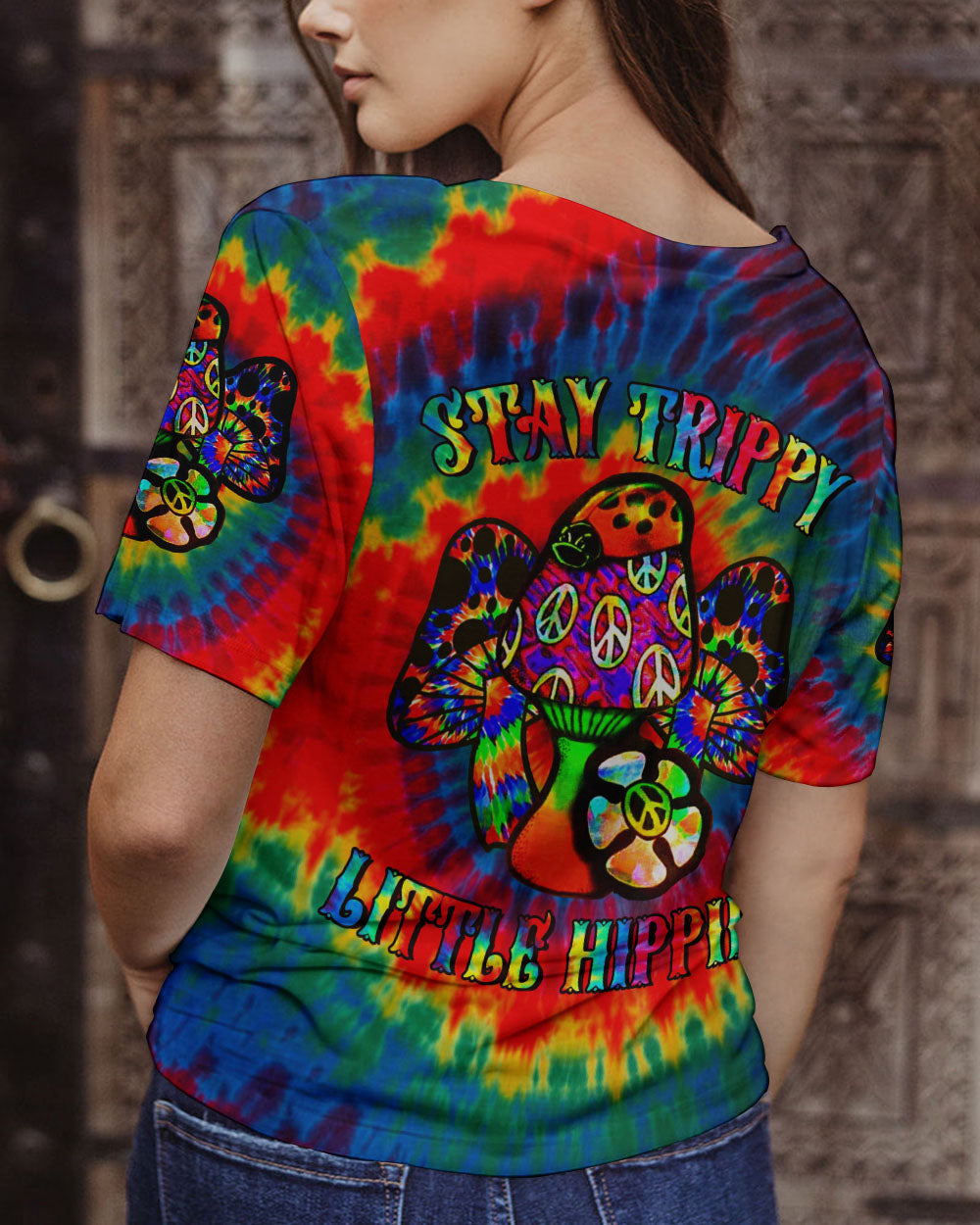 STAY TRIPPY LITTLE HIPPIE TIE DYE ALL OVER PRINT - YHLN1602231