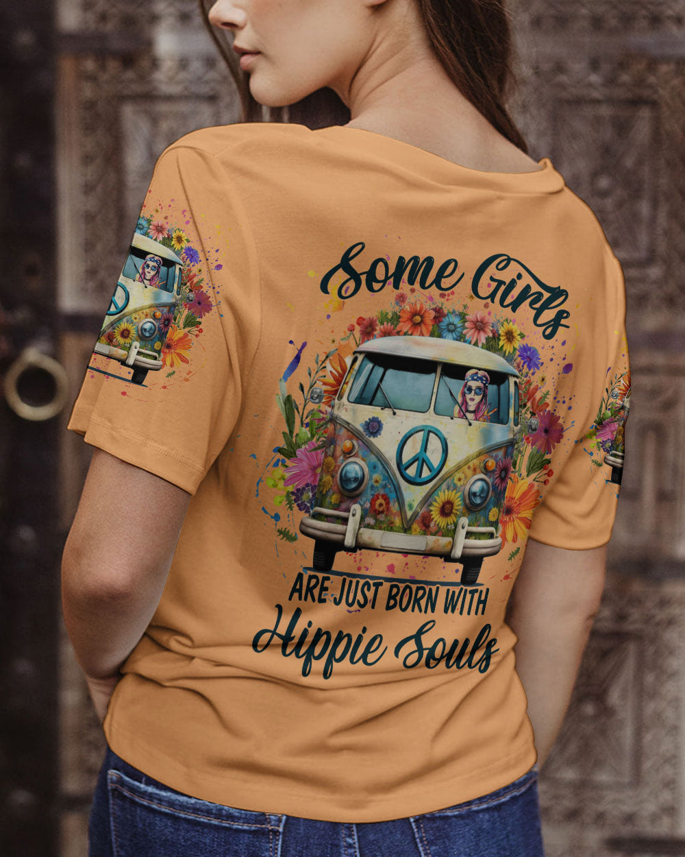 SOME GIRLS ARE JUST BORN WITH HIPPIE SOULS ALL OVER PRINT - YHLN1402231