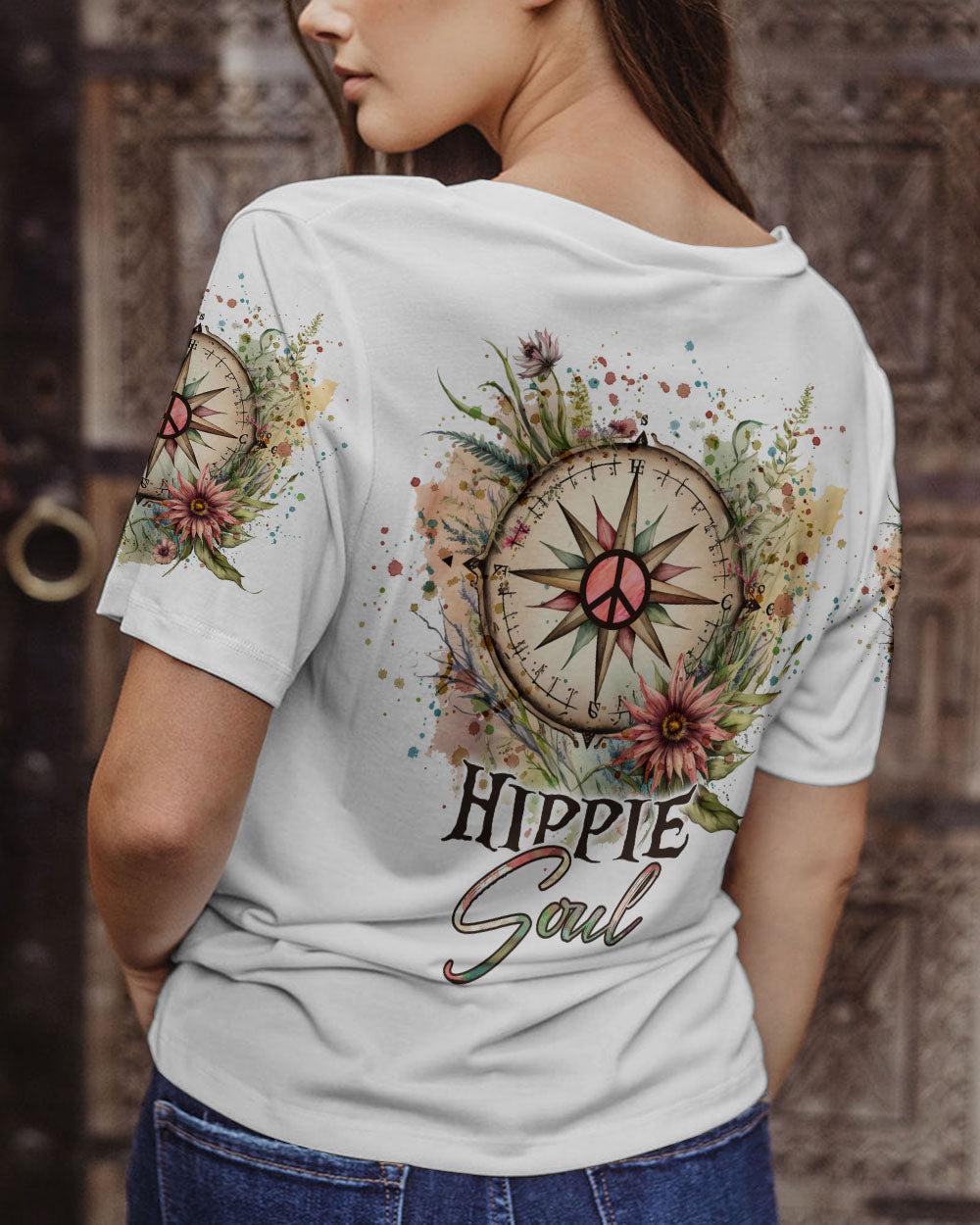 HIPPIE SOUL FLOWER COMPASS ALL OVER PRINT - YHLN2302231