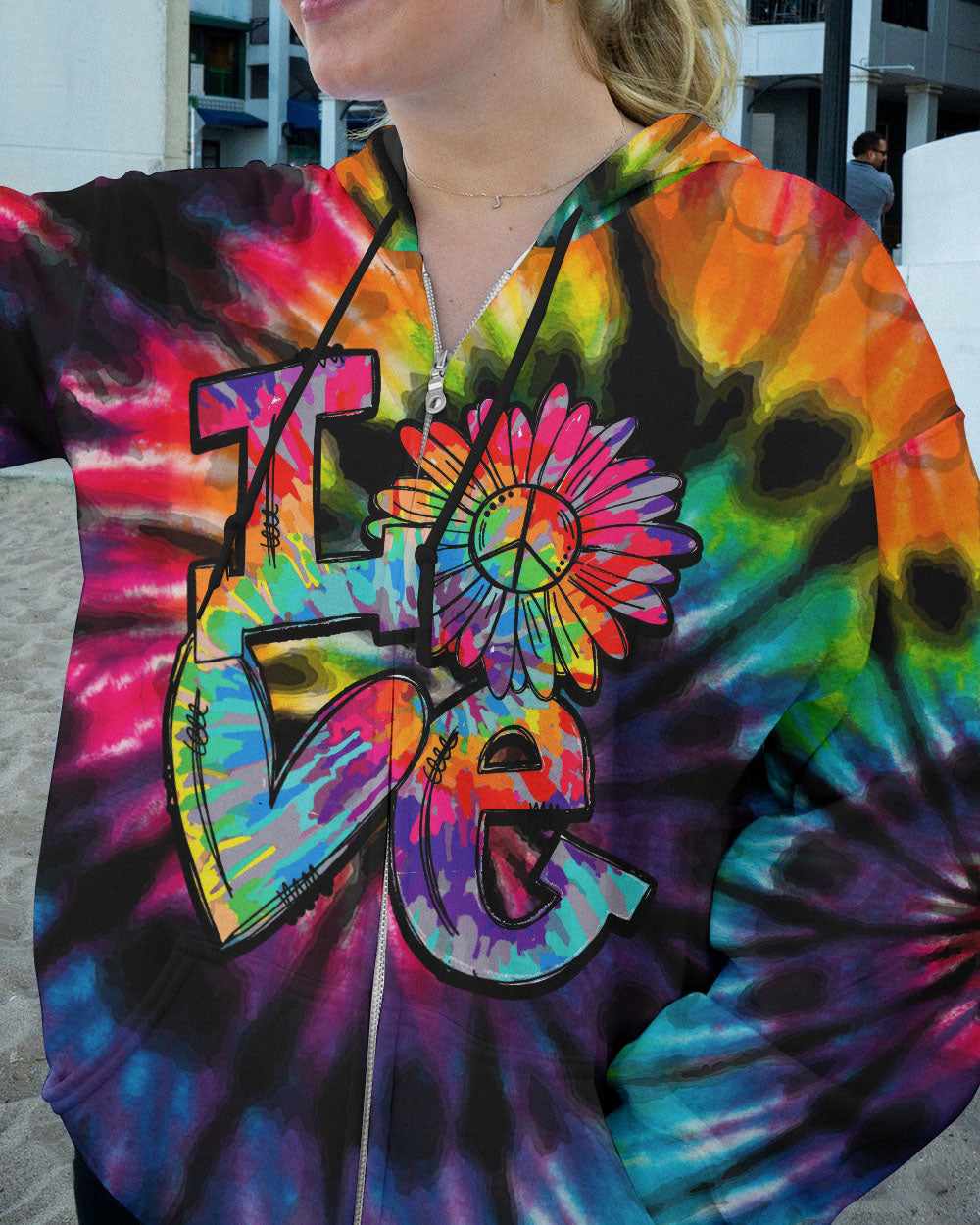 HIPPIE PEACE LOVE TIE DYE ALL OVER PRINT - TYTM2102231
