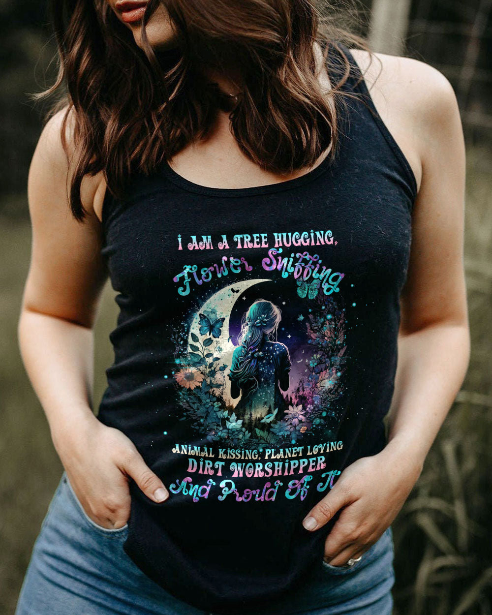 I AM A TREE HUGGING CRESCENT MOON GIRL ALL OVER PRINT - TLTR1603233