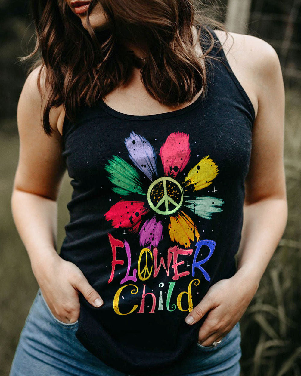 FLOWER CHILD DAISY COLORFUL ALL OVER PRINT - TA0803232