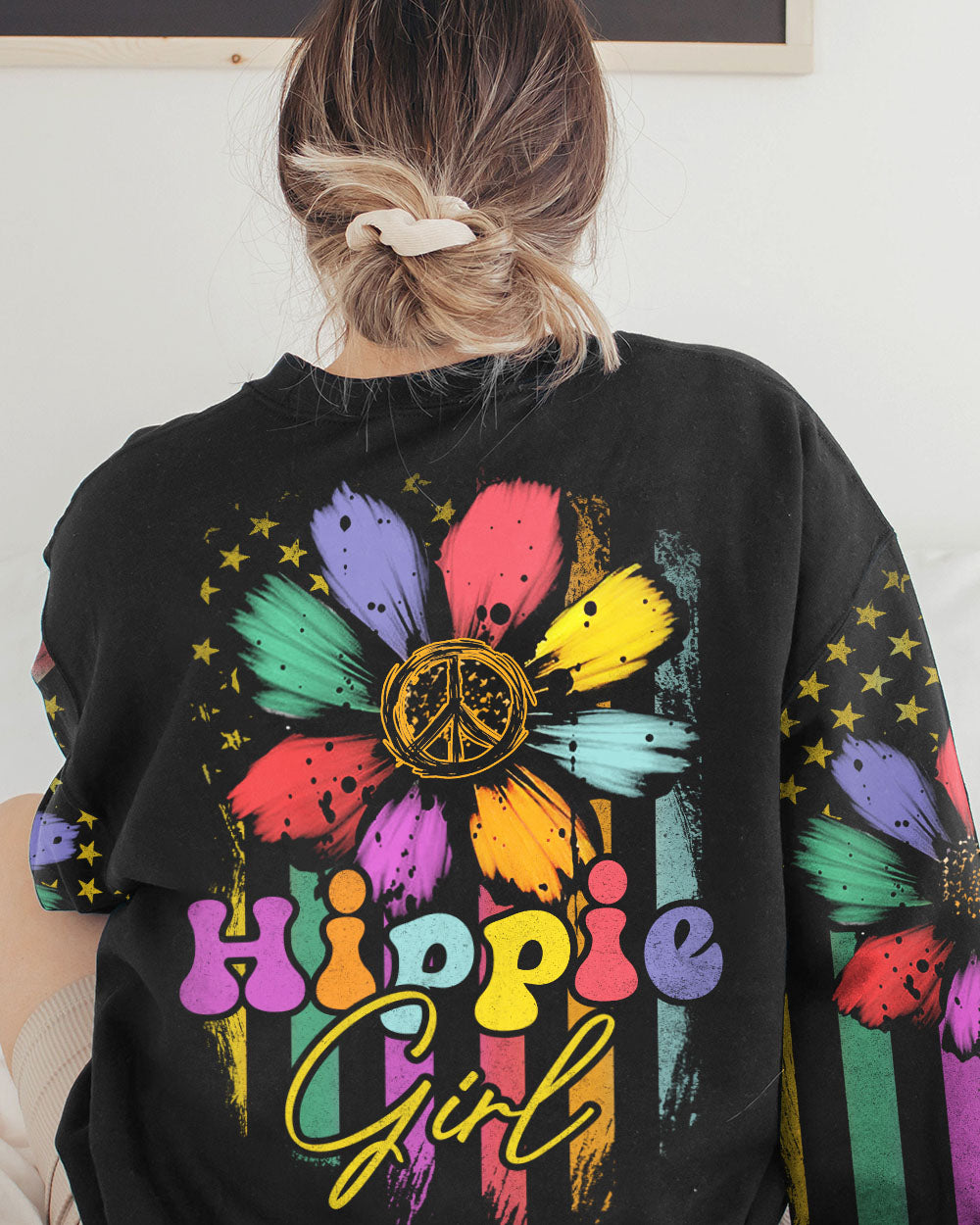 HIPPIE GIRL DAISY COLORFUL ALL OVER PRINT - TA0702231