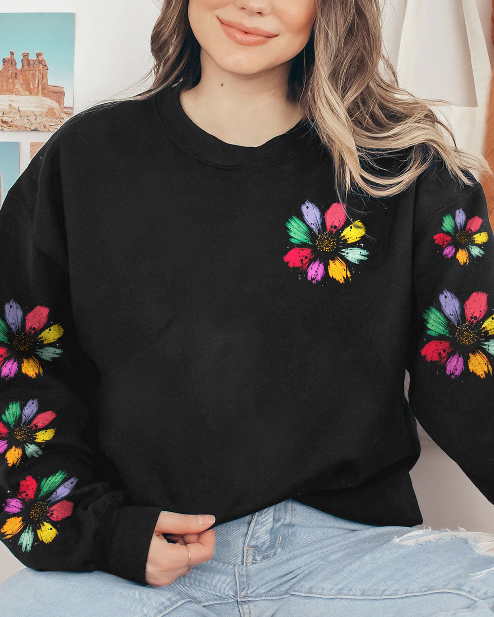 FLOWER CHILD DAISY COLORFUL ALL OVER PRINT - TA0803232