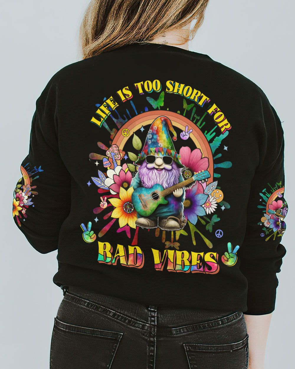 LIFE IS TOO SHORT FOR BAD VIBES GNOMIE ALL OVER PRINT - YHHG0902231