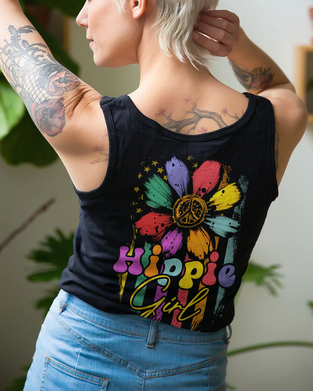 HIPPIE GIRL DAISY COLORFUL ALL OVER PRINT - TA0702231