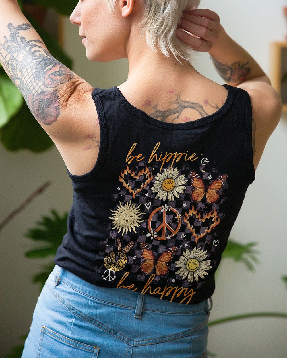 BE HIPPIE BE HAPPY ALL OVER PRINT - TY1002231