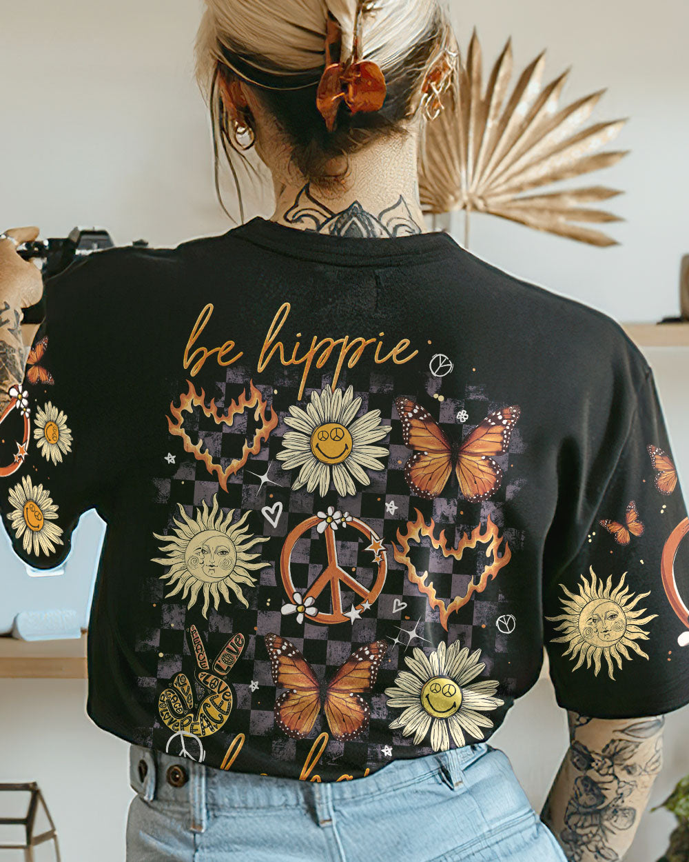 BE HIPPIE BE HAPPY ALL OVER PRINT - TY1002231