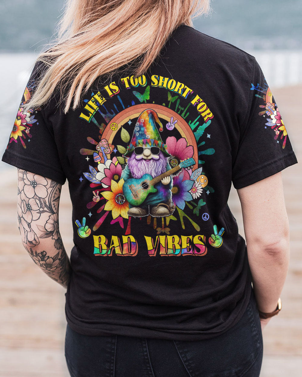 LIFE IS TOO SHORT FOR BAD VIBES GNOMIE ALL OVER PRINT - YHHG0902231
