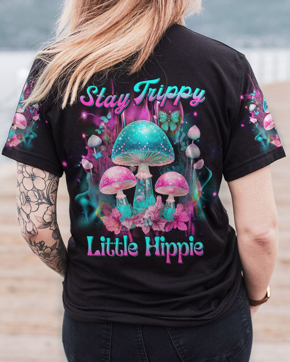 STAY TRIPPY LITTLE HIPPIE MUSHROOMS ALL OVER PRINT - YHHG1003234