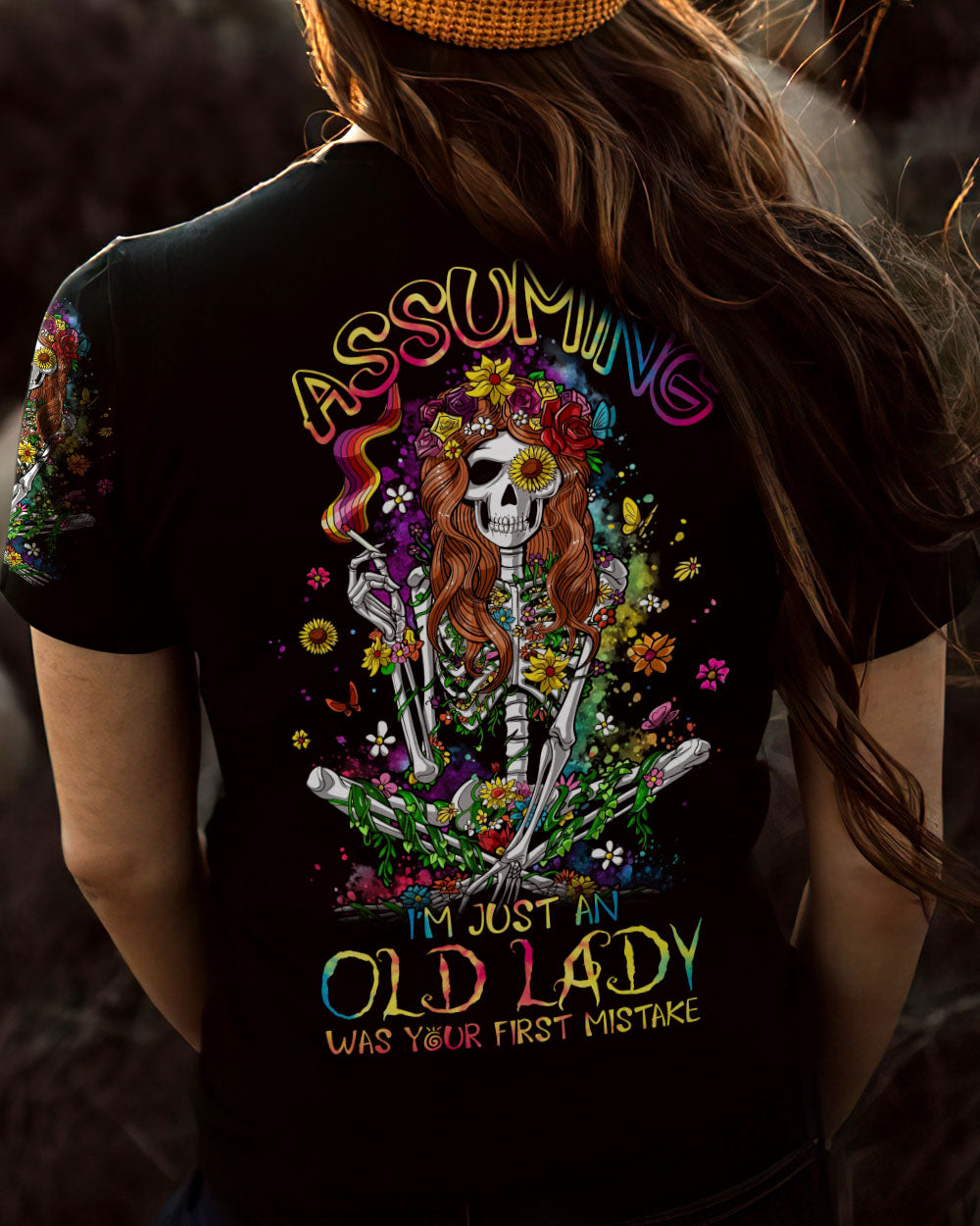 ASSUMING I'M JUST AN OLD LADY SKELETON ALL OVER PRINT - TL0602231