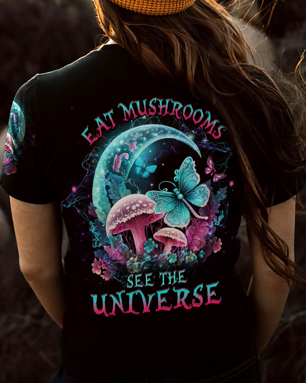 EAT MUSHROOMS SEE THE UNIVERSE ALL OVER PRINT - YHHG0903233