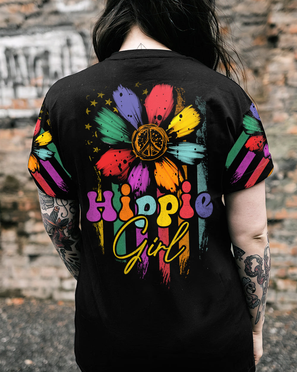 HIPPIE GIRL DAISY COLORFUL ALL OVER PRINT - TA0702231