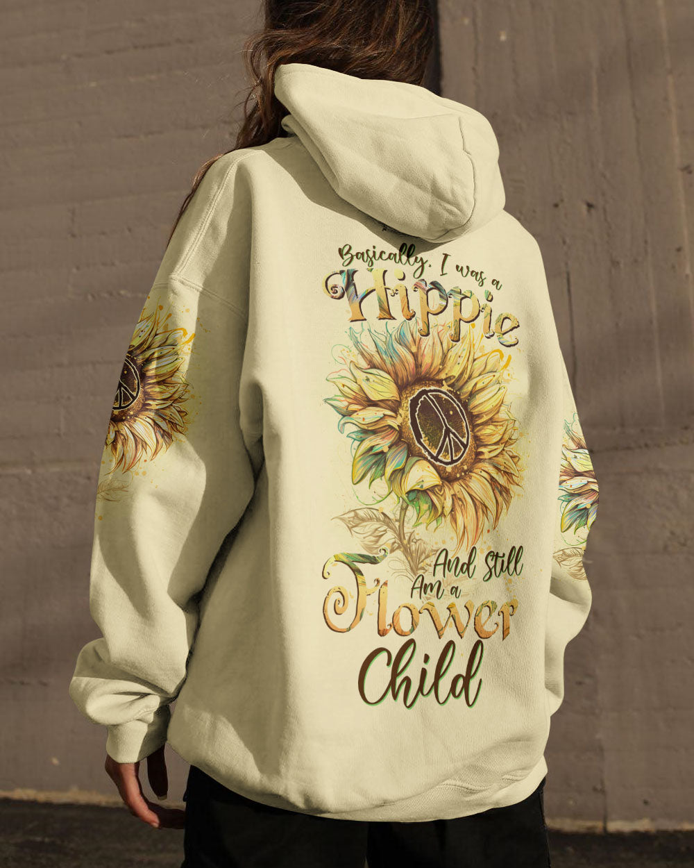 BASICALLY I AM A HIPPIE SUNFLOWER DRAWING ALL OVER PRINT - TLNZ1205233