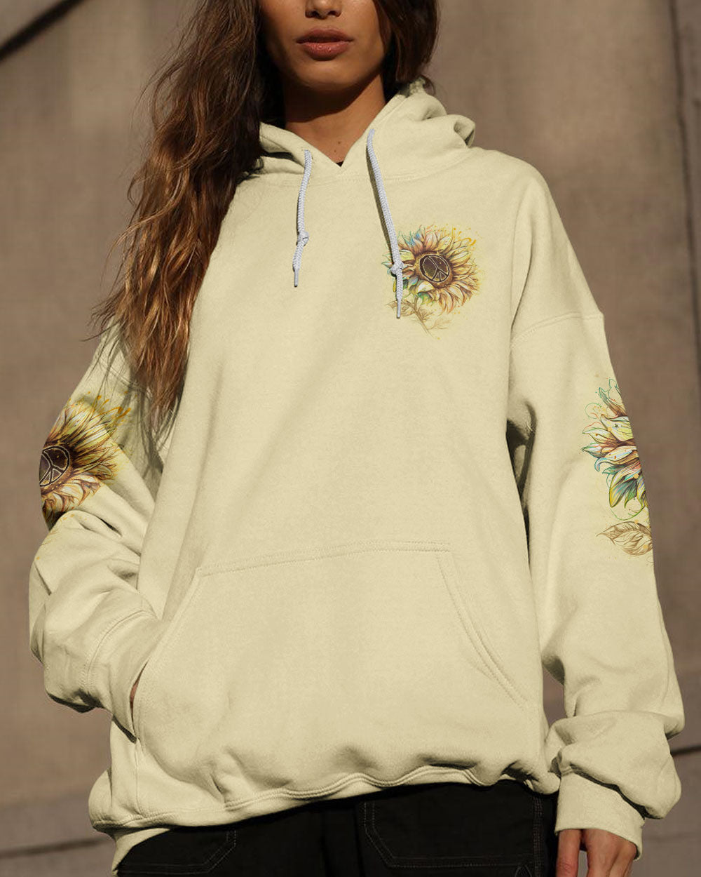 BASICALLY I AM A HIPPIE SUNFLOWER DRAWING ALL OVER PRINT - TLNZ1205233