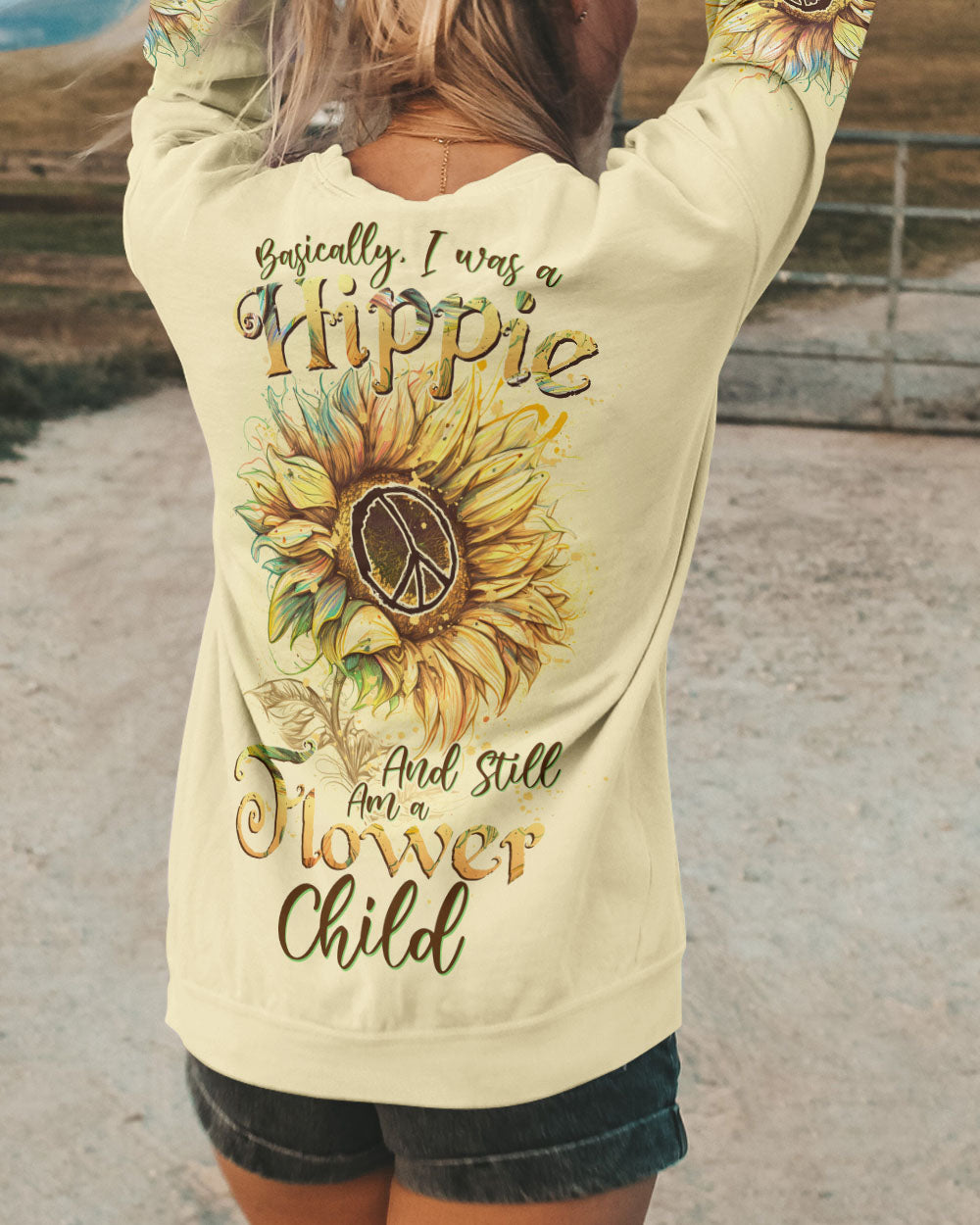 BASICALLY I AM A HIPPIE SUNFLOWER DRAWING ALL OVER PRINT - TLNZ1205233