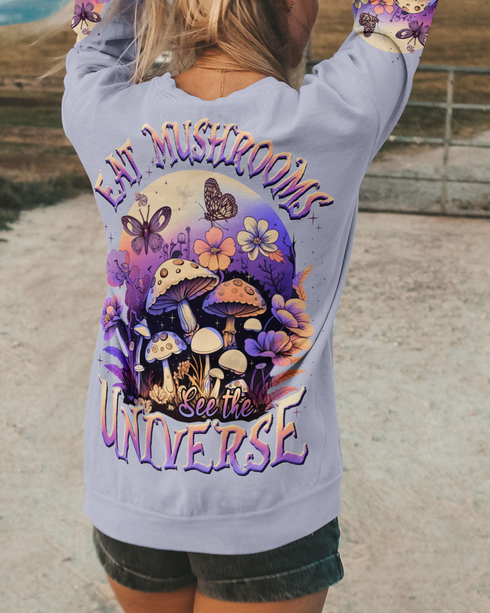 EAT MUSHROOMS SEE THE UNIVERSE ALL OVER PRINT - TLNZ2704233