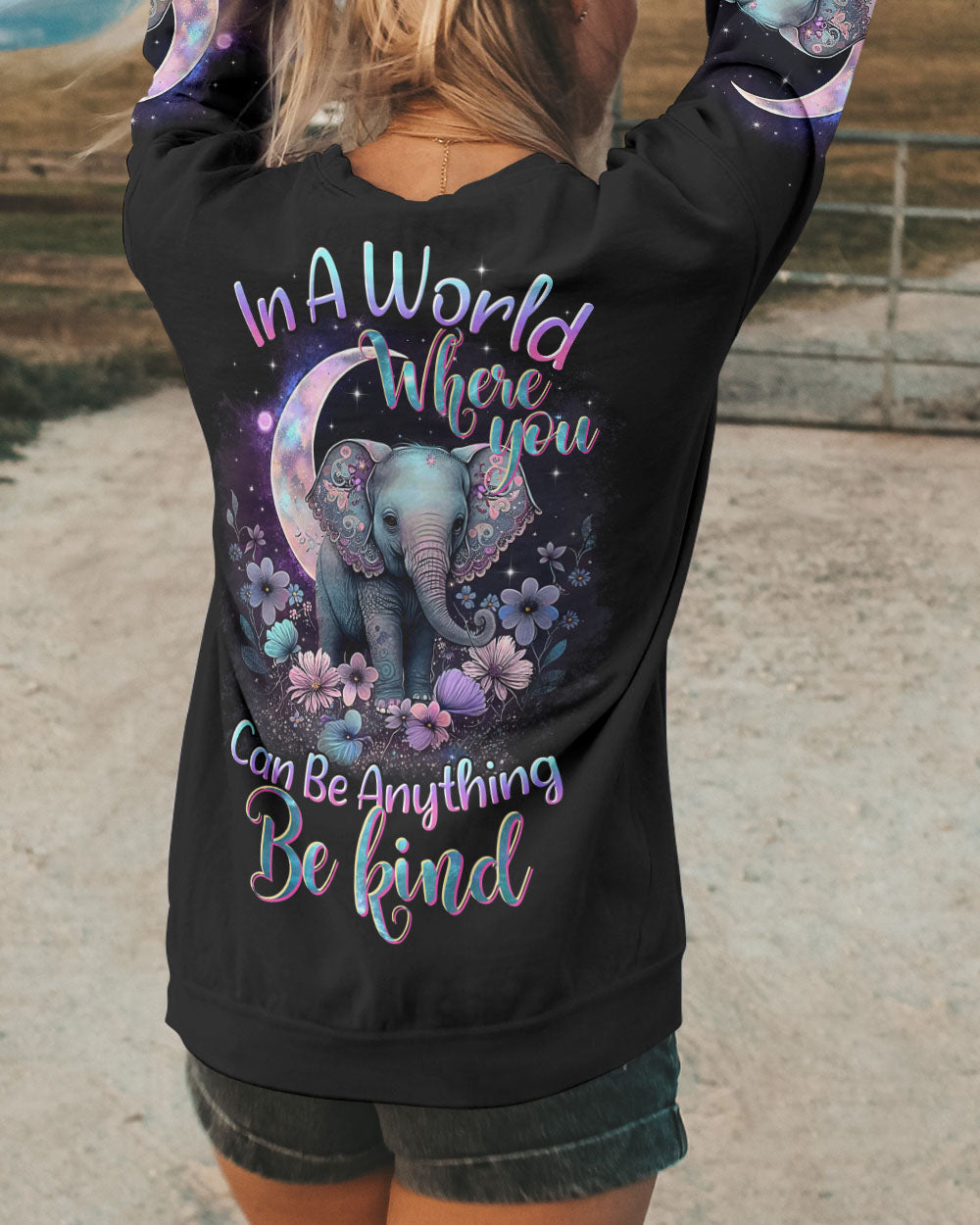 BE KIND ELEPHANT MOON ALL OVER PRINT - TLTR2404231