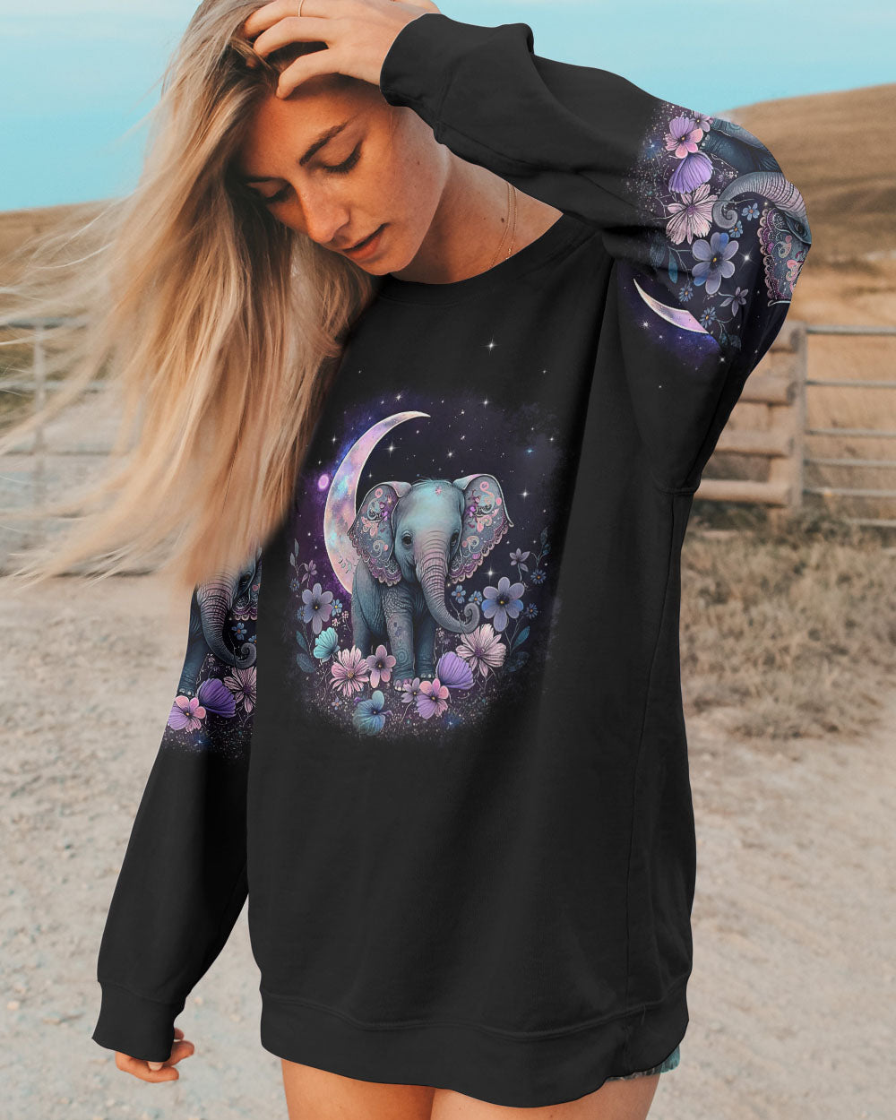 BE KIND ELEPHANT MOON ALL OVER PRINT - TLTR2404231