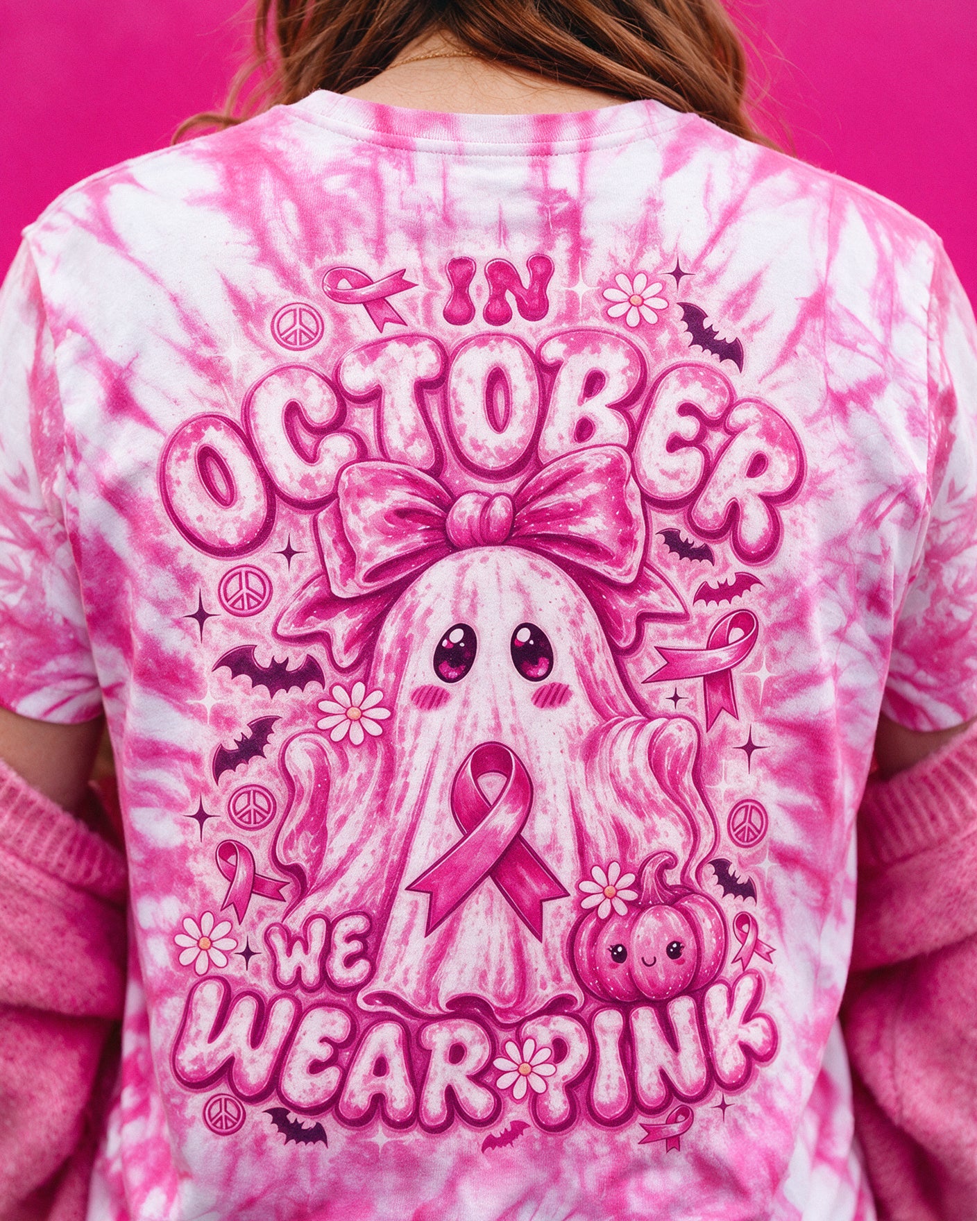 IN OCTOBER WE WEAR PINK GHOST ALL OVER PRINT - RI1507261