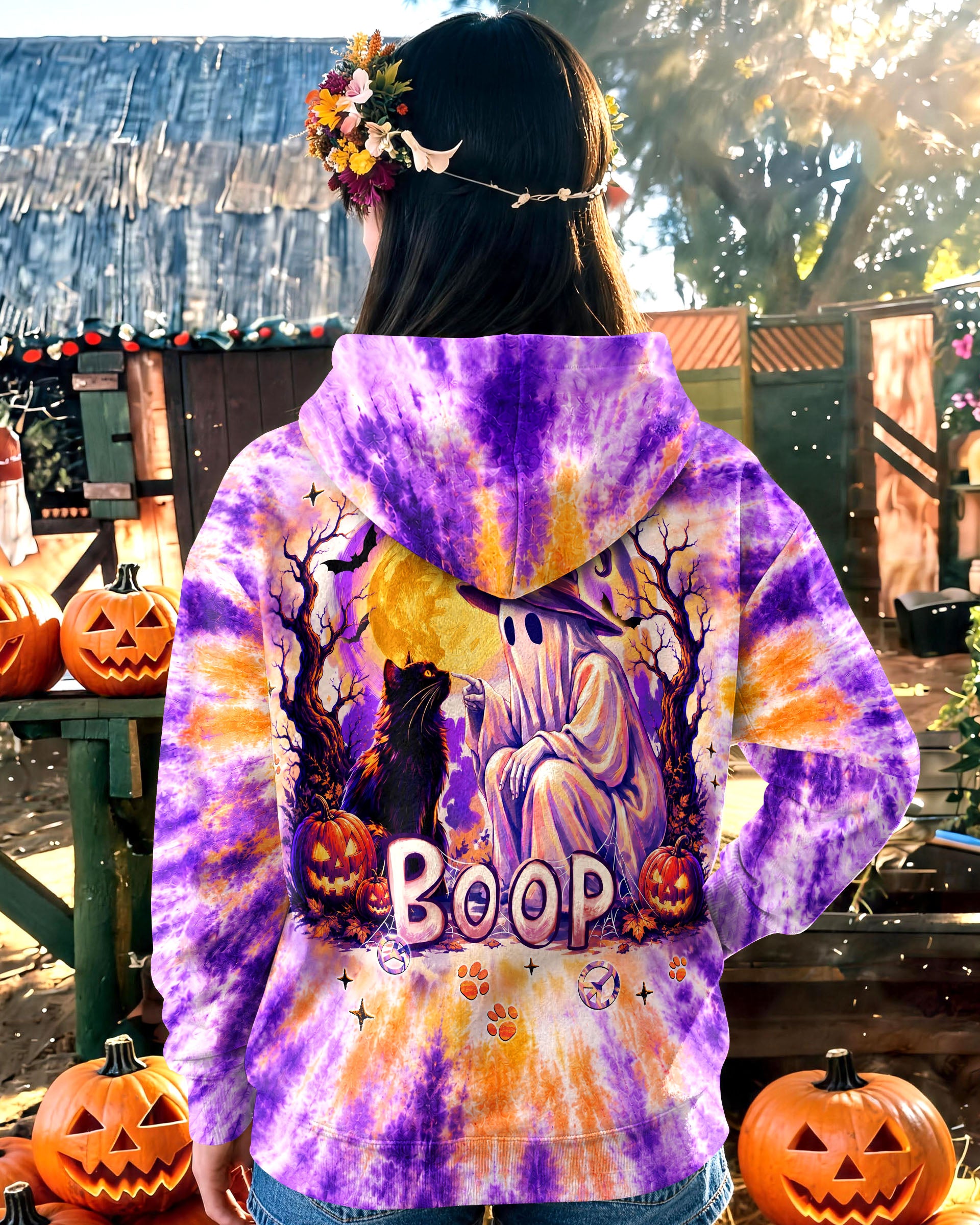 BOOP GHOST BLACK CAT HALLOWEEN ALL OVER PRINT - TLNT1707262