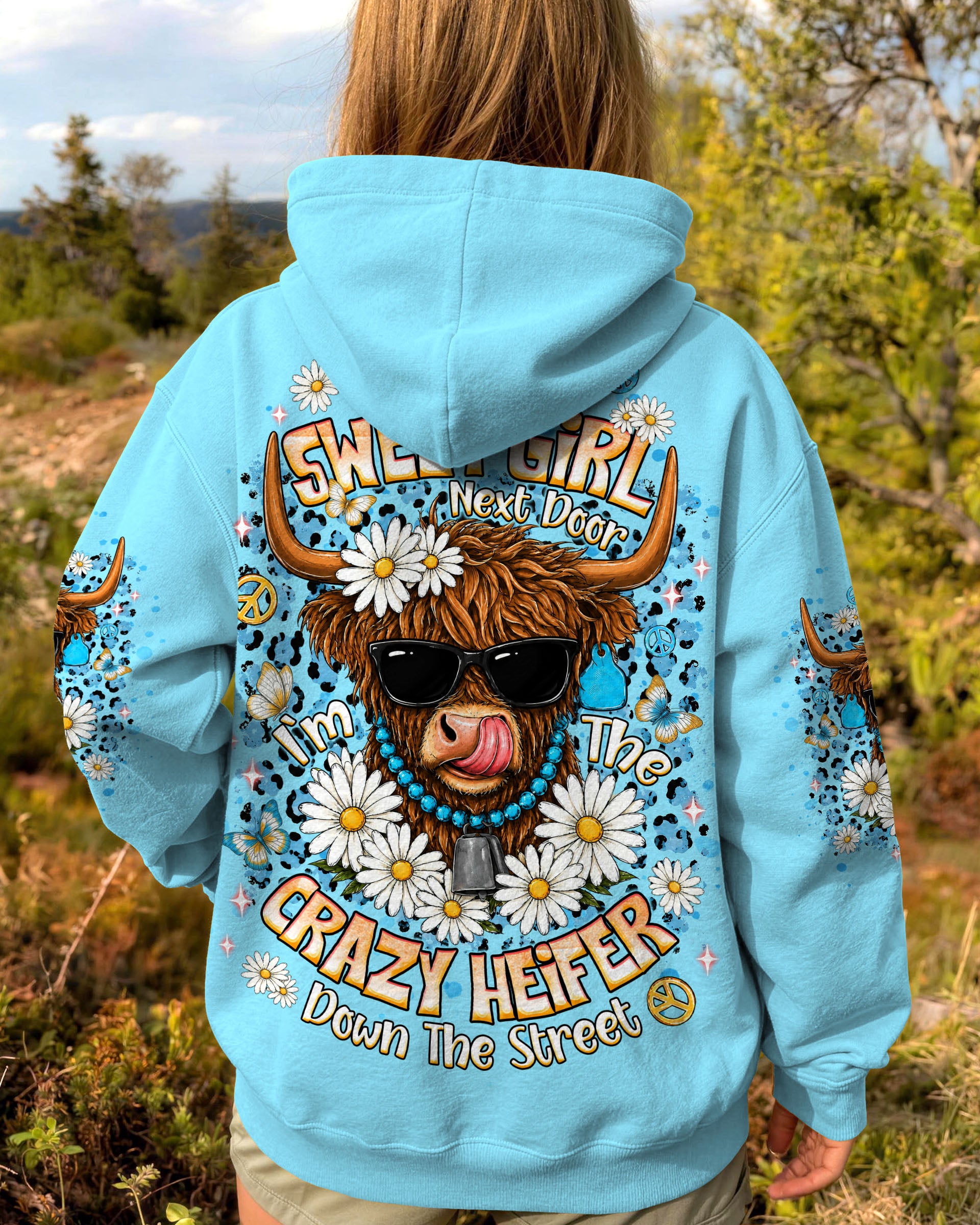 CRAZY HEIFER DOWN THE STREET COW ALL OVER PRINT  - TLNT2406262