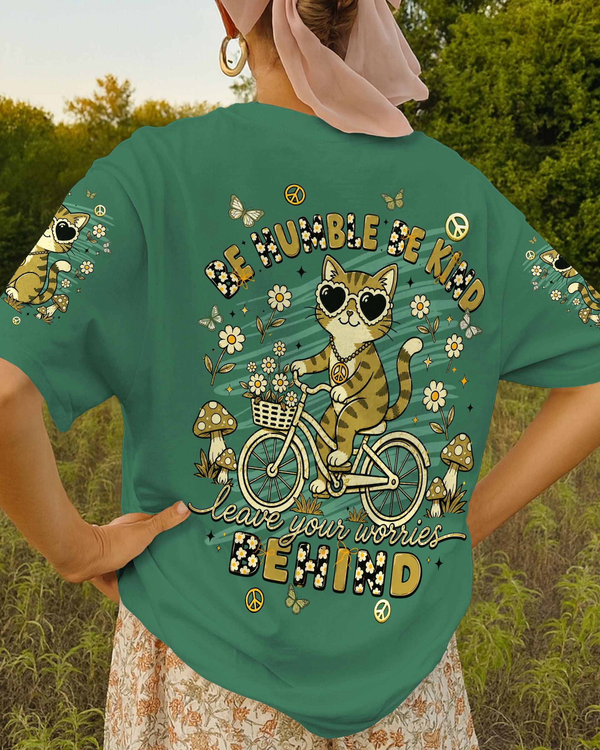 BE HUMBLE BE KIND CAT ALL OVER PRINT - TLNT1407261
