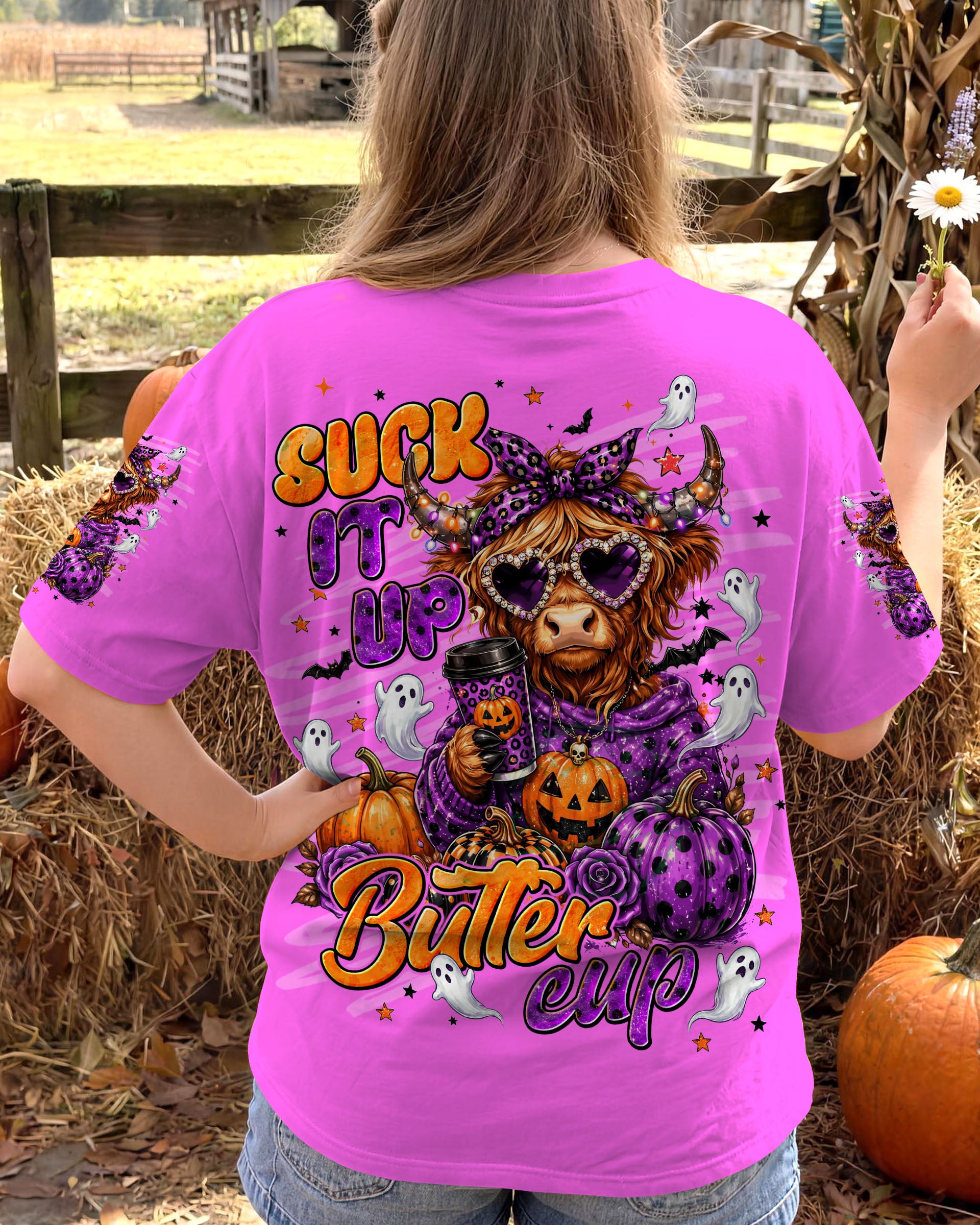 SUCK IT UP BUTTERCUP HIGHLAND COW HALLOWEEN ALL OVER PRINT  - TLNT2207261
