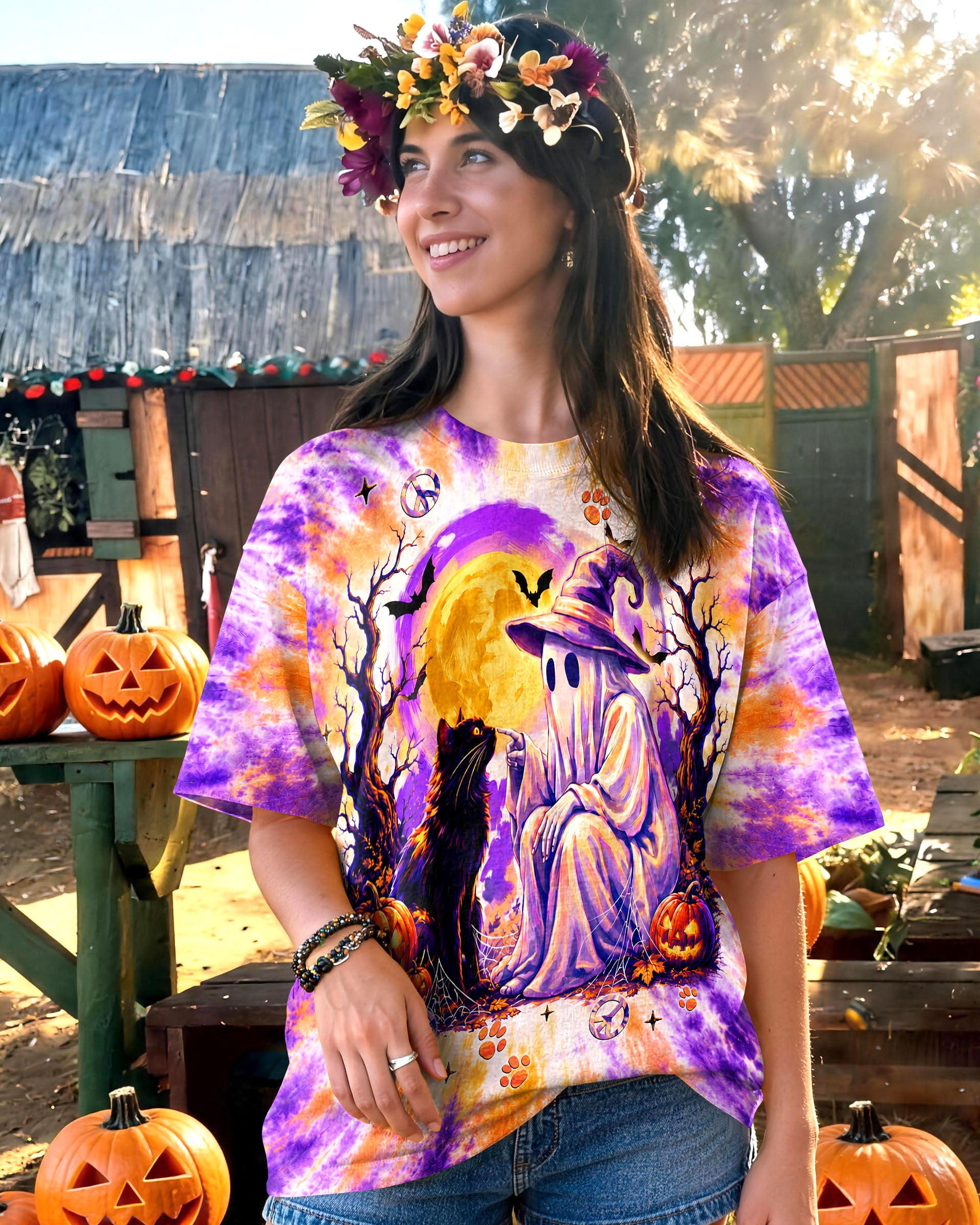 BOOP GHOST BLACK CAT HALLOWEEN ALL OVER PRINT - TLNT1707262