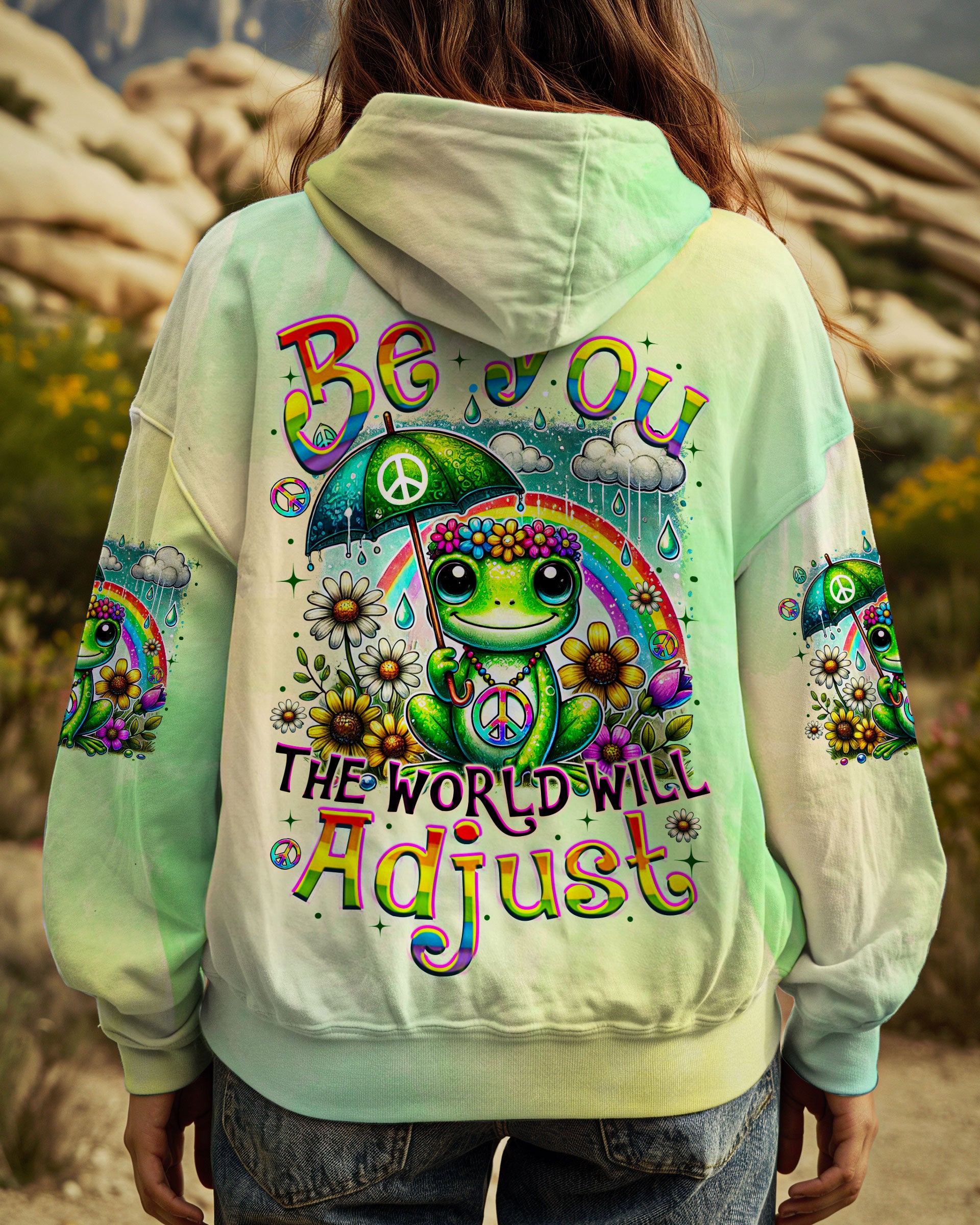 BE YOU THE WORLD WILL ADJUST FROG ALL OVER PRINT - TYTM2908243